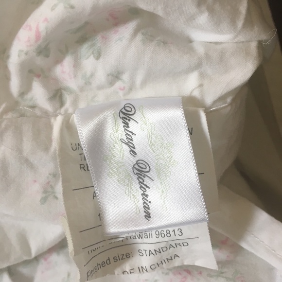 NW VINTAGE CHIC MINT PINK ROSES QUILT STD SHAM - Picture 6 of 8